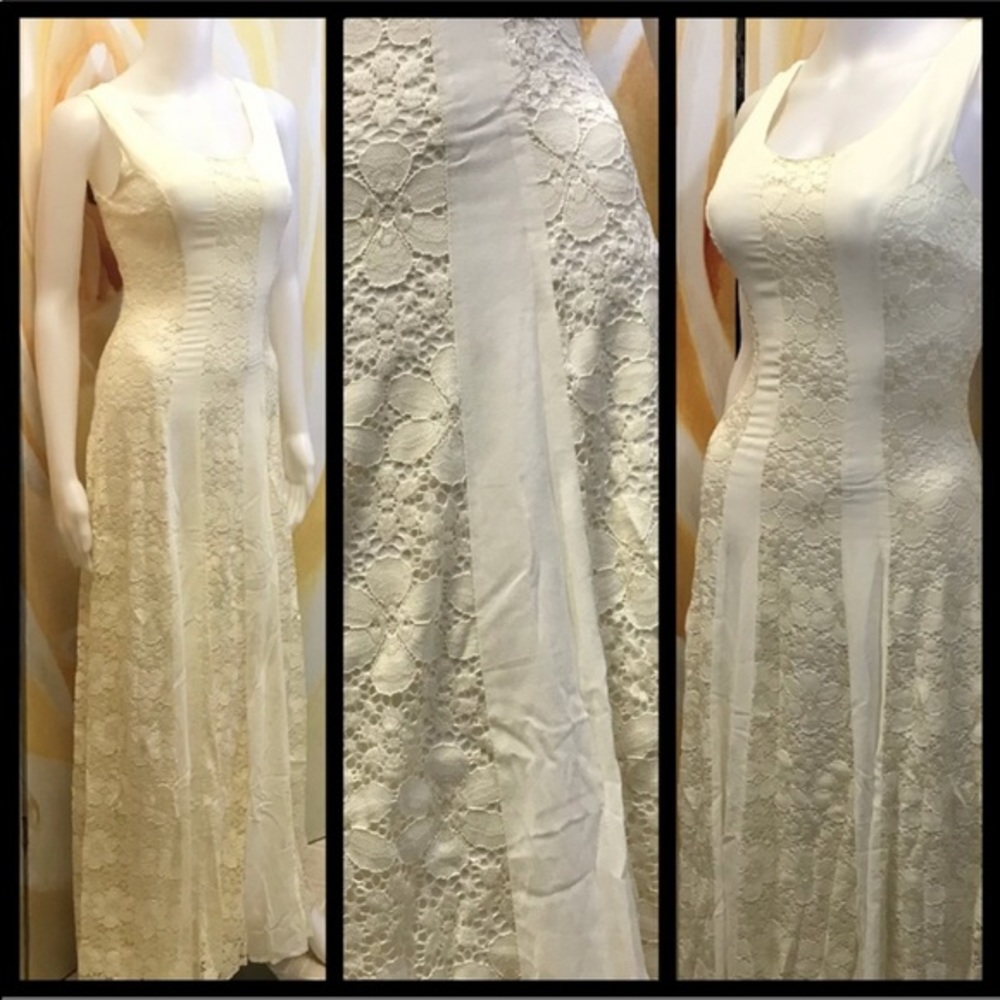 Floral lace full maxi dress